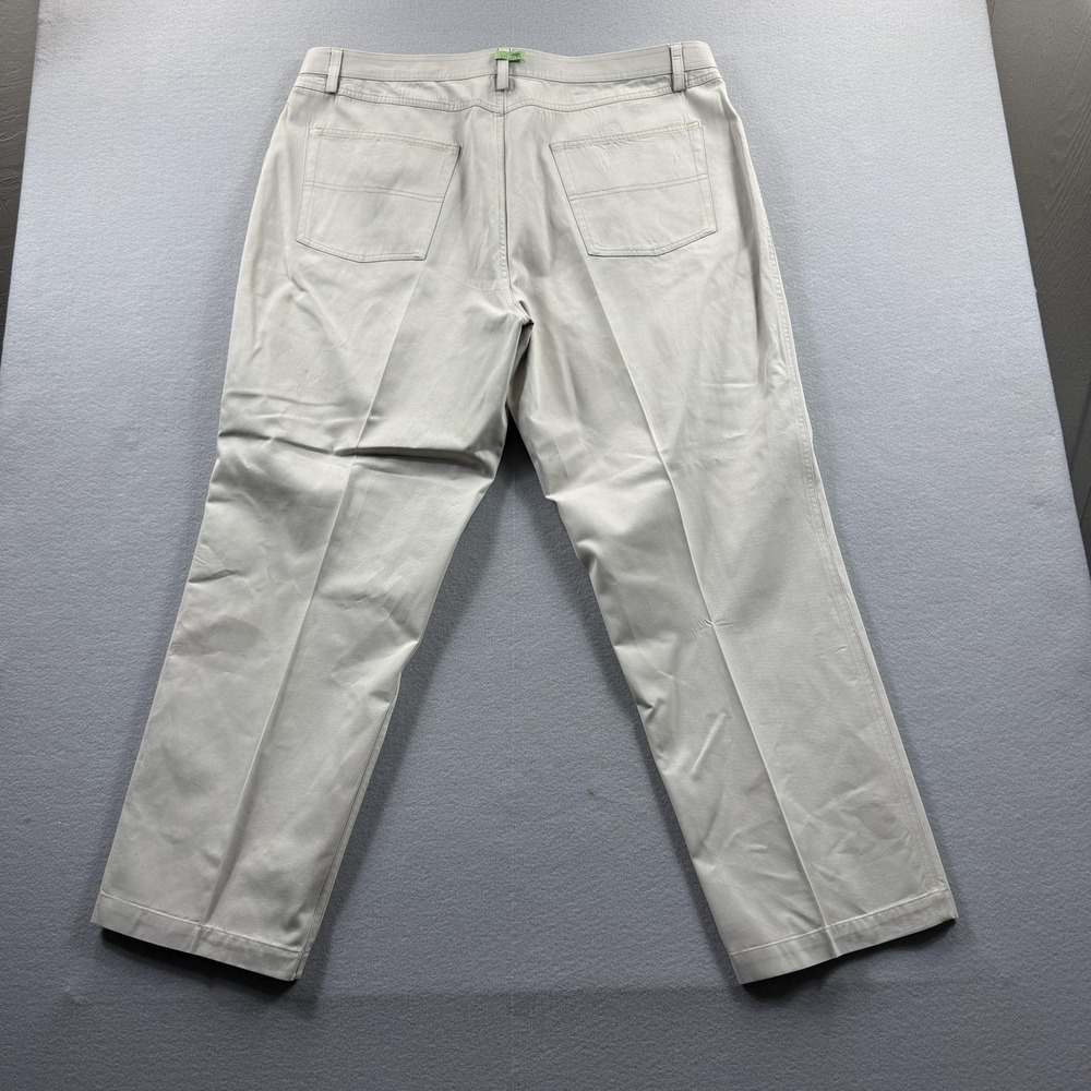 Roundtree & Yorke Pants Mens 42x30 (Fit 42x29) Beige Fine Pima Cotton Khakis - Picture 6 of 6